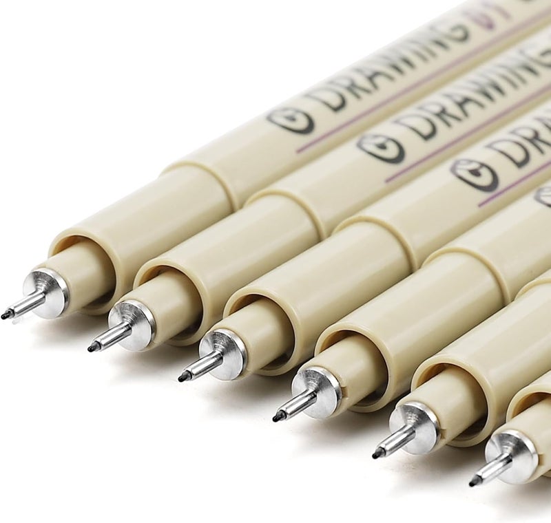 KOUSICOO Muchcute Extra Fine Point Writing Pens:6 Black 0.25mm Ultra Thin Micron Pen 01 No Bleed Bible Journaling Study Supplies Annotation Smooth Waterproof Micro Line Tip Fineliner Gel Felt Ink Markers Stuff - Image 1